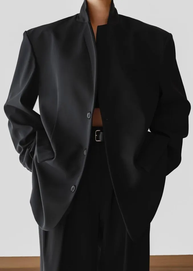The Frankie Shop Tansy Oversized Blazer 8211 Black Shop Suits