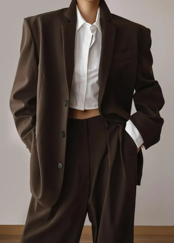 The Frankie Shop Tansy Oversized Blazer 8211 Chocolate Shop Suits