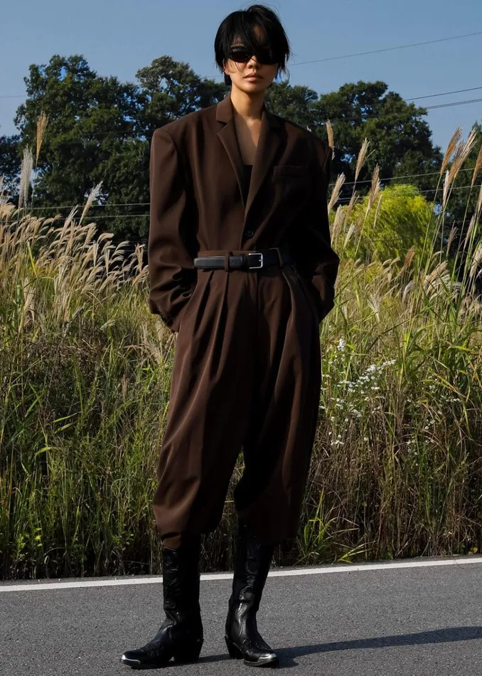 The Frankie Shop Tansy Oversized Blazer 8211 Chocolate Shop Suits