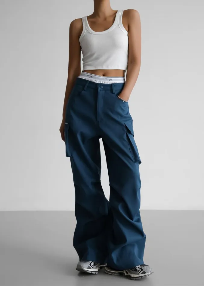 The Frankie Shop Valo Cargo Pants 8211 Navy Shop Clothing