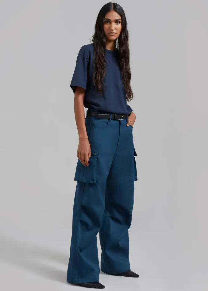 The Frankie Shop Valo Cargo Pants 8211 Navy Shop Clothing