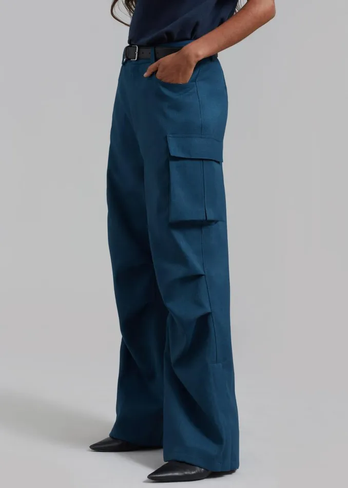 The Frankie Shop Valo Cargo Pants 8211 Navy Shop Clothing