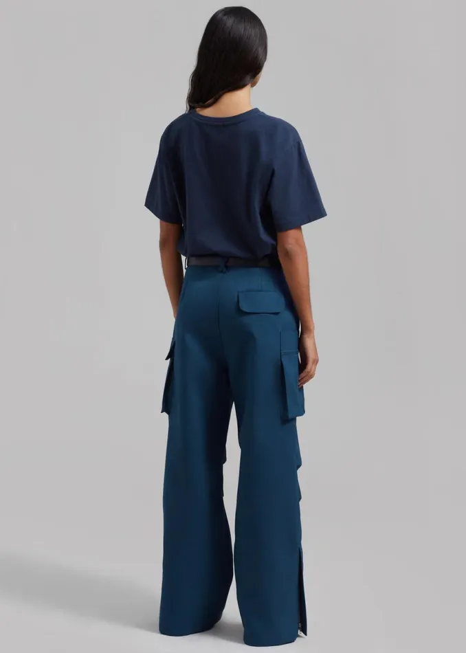 The Frankie Shop Valo Cargo Pants 8211 Navy Shop Clothing
