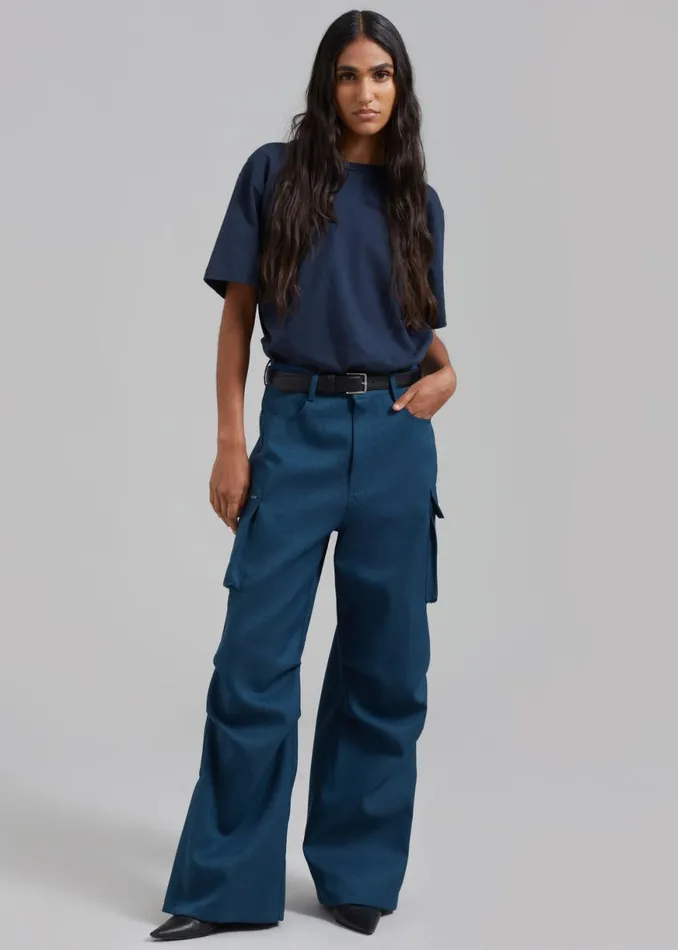 The Frankie Shop Valo Cargo Pants 8211 Navy Shop Clothing
