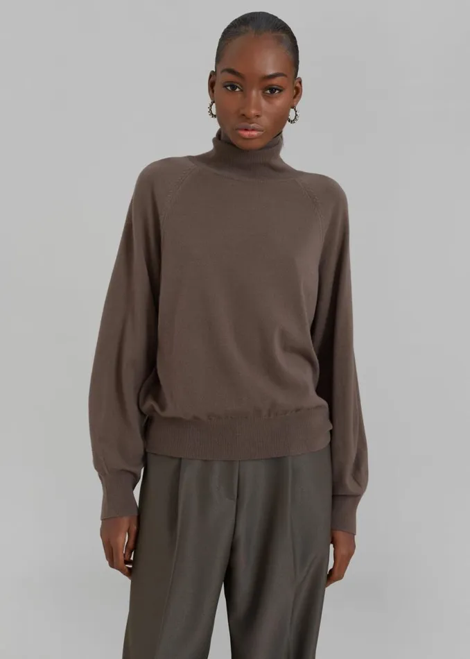 The Frankie Shop Variel Turtleneck Sweater 8211 Brown Shop Knitwear