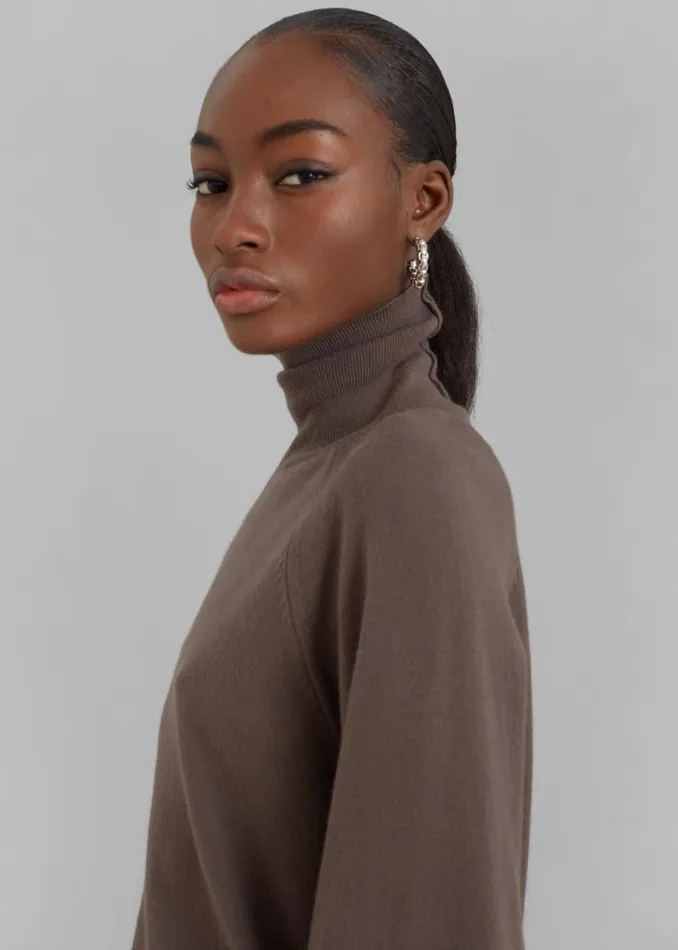 The Frankie Shop Variel Turtleneck Sweater 8211 Brown Shop Knitwear