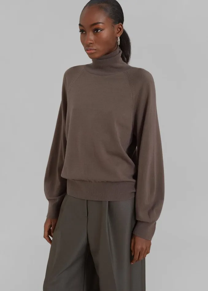 The Frankie Shop Variel Turtleneck Sweater 8211 Brown Shop Knitwear
