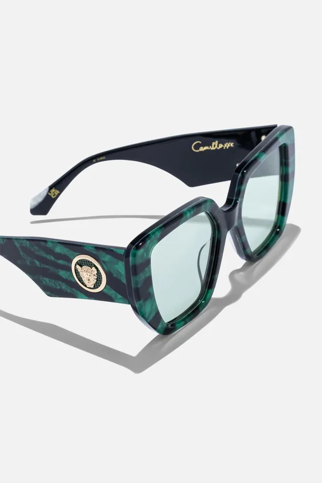 THE PENTHOUSE SUNGLASSES EMERALD TIGER Emerald Tiger WomensMens Camilla Sunglasses
