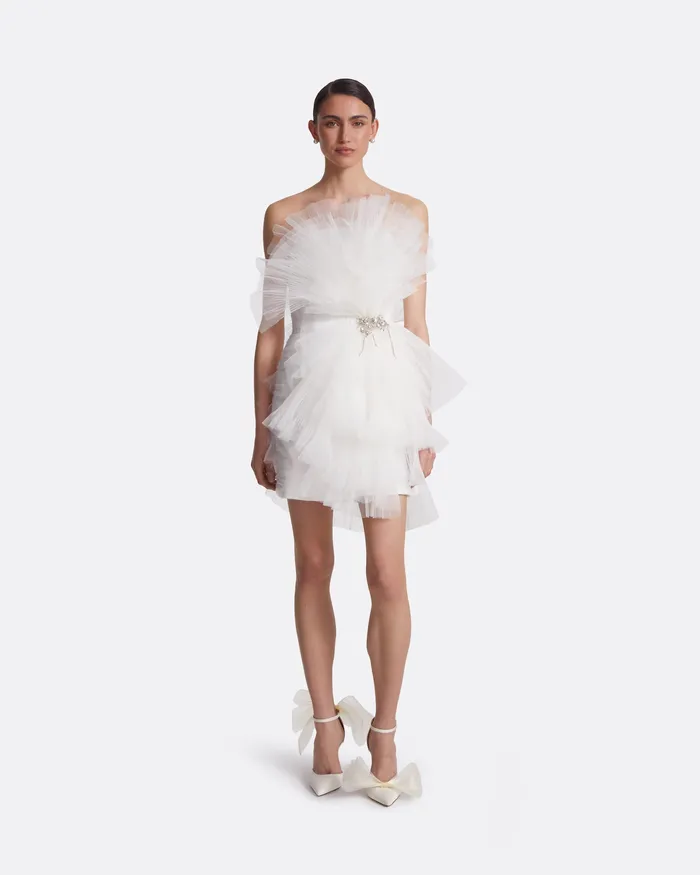 Tissy Ivory Short Dress Ivory Women Bridal Safiyaa