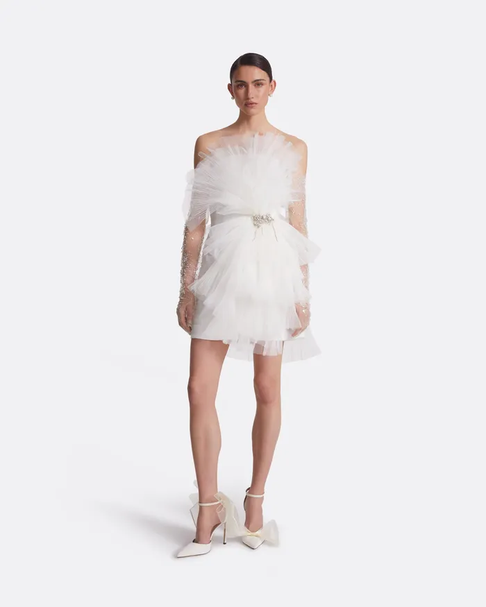 Tissy Ivory Short Dress Ivory Women Bridal Safiyaa
