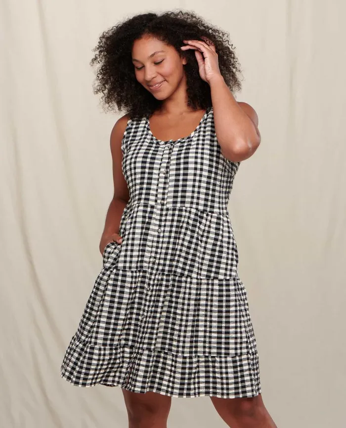 ToadandCo Dresses Manzana Tiered Sleeveless Dress Salt Gingham 8211 Women039s