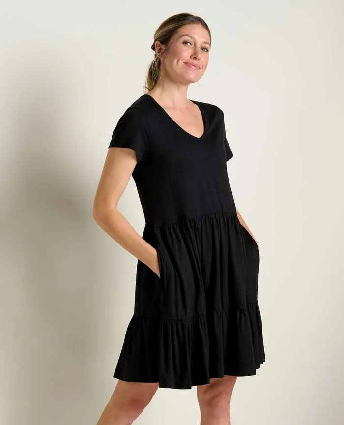 ToadandCo Dresses Marley Tiered Short Sleeve Dress Black 8211 Women039s
