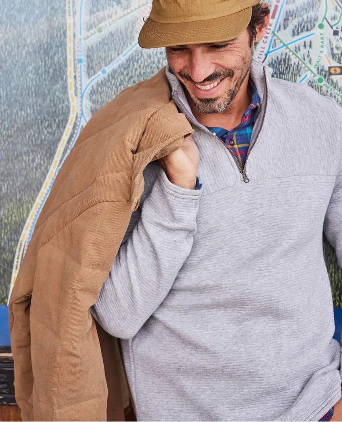 ToadandCo Jackets and Layers Moonwake 14 Zip Pullover Heather Grey 8211 Men039s