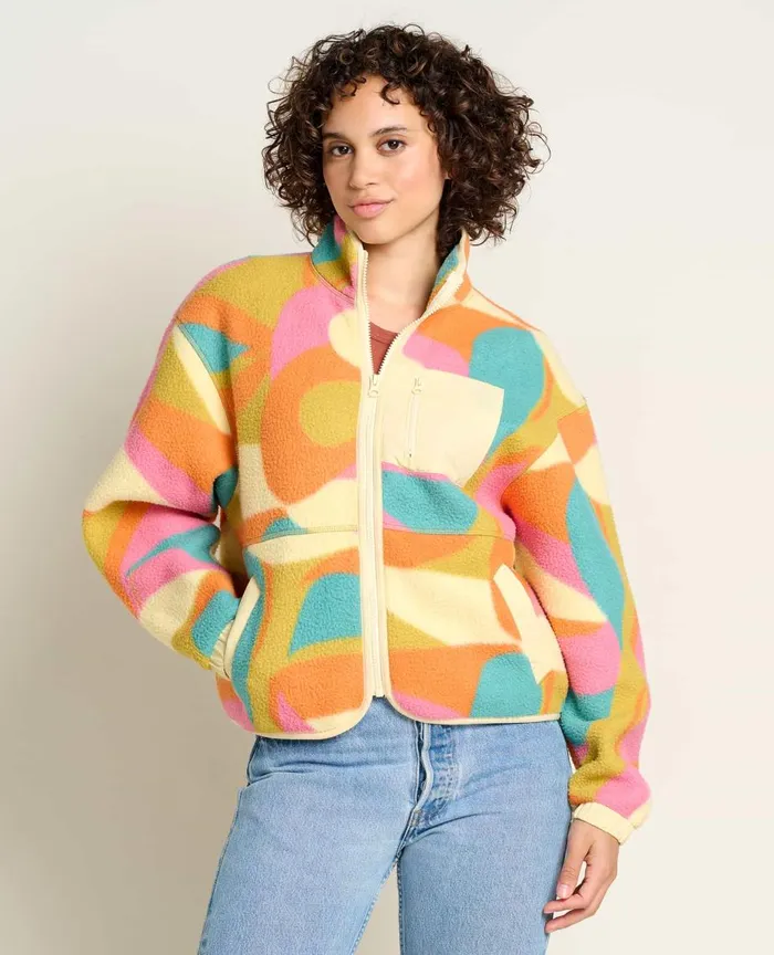 ToadandCo Jackets and Layers Women039s Campo Fleece Jacket Shapes Print 8211 Women039s