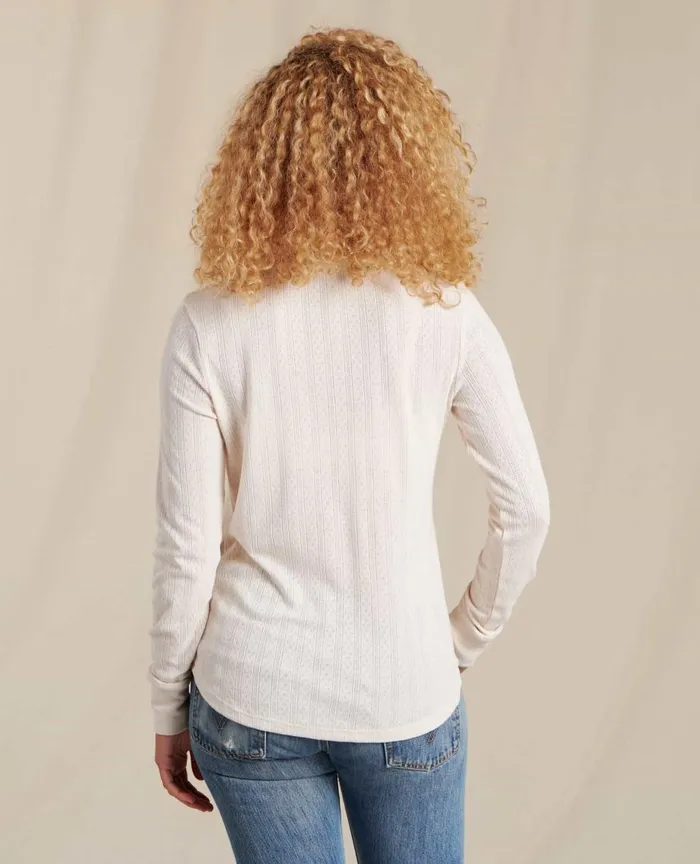 ToadandCo Loungewear and Sleep Foothill Pointelle Long Sleeve Crew Salt 8211 Women039s