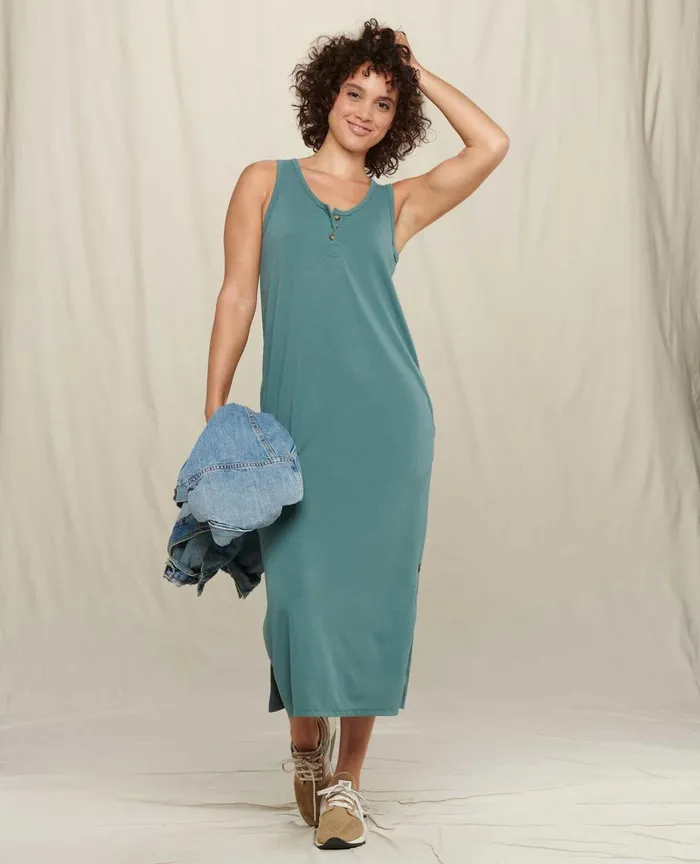 ToadandCo Loungewear and Sleep Piru Henley Midi Tank Dress Silver Pine 8211 Women039s ToadandCo Loungewear and Sleep Piru Henley Midi Tank Dress Silver Pine 8211 Women039s