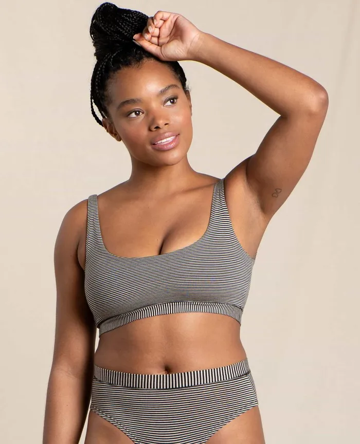 ToadandCo Loungewear and Sleep Scoop Bralette Black Stripe 8211 Women039s