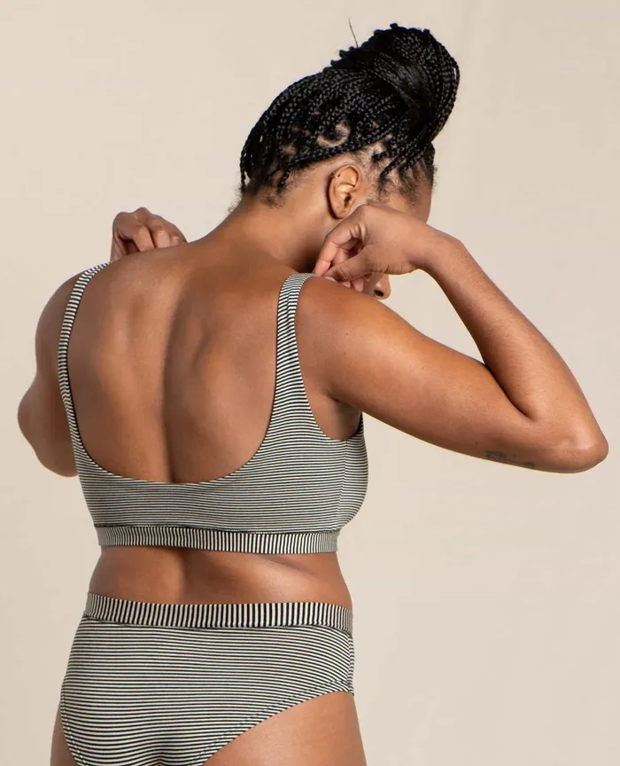 ToadandCo Loungewear and Sleep Scoop Bralette Black Stripe 8211 Women039s