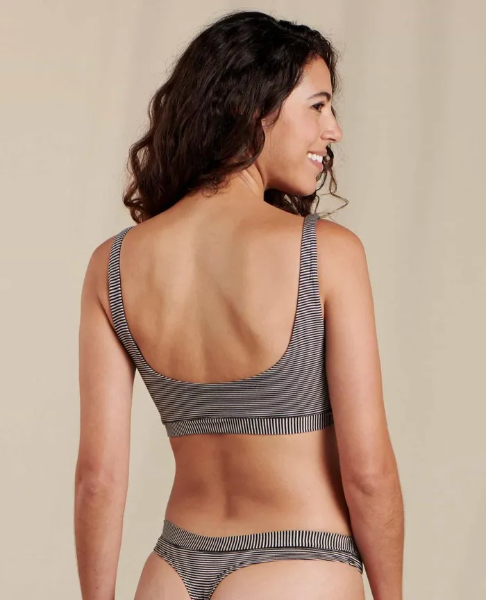 ToadandCo Loungewear and Sleep Scoop Bralette Black Stripe 8211 Women039s