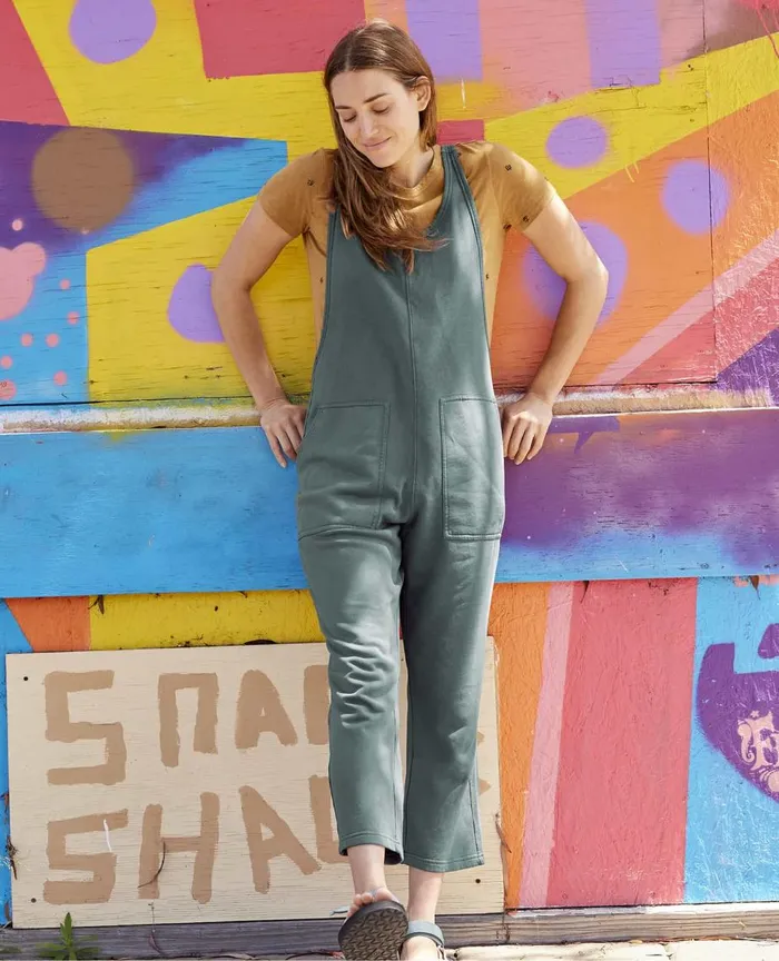 ToadandCo Pants Daybreaker Hemp Jumpsuit Silver Pine 8211 Women039s