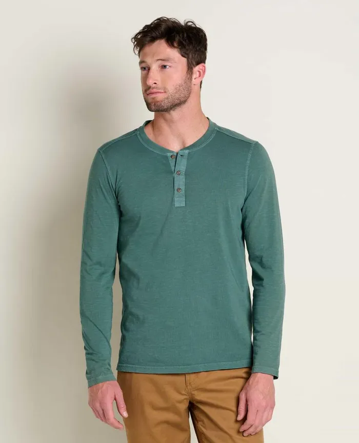 ToadandCo TShirts Men039s Primo Long Sleeve Henley Silver Pine 8211 Men039s