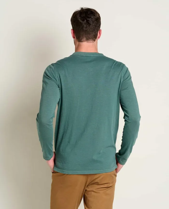 ToadandCo TShirts Men039s Primo Long Sleeve Henley Silver Pine 8211 Men039s