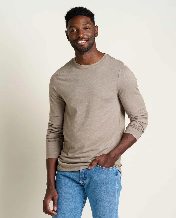 ToadandCo TShirts Tempo Long Sleeve Crew Dark Chino 8211 Men039s