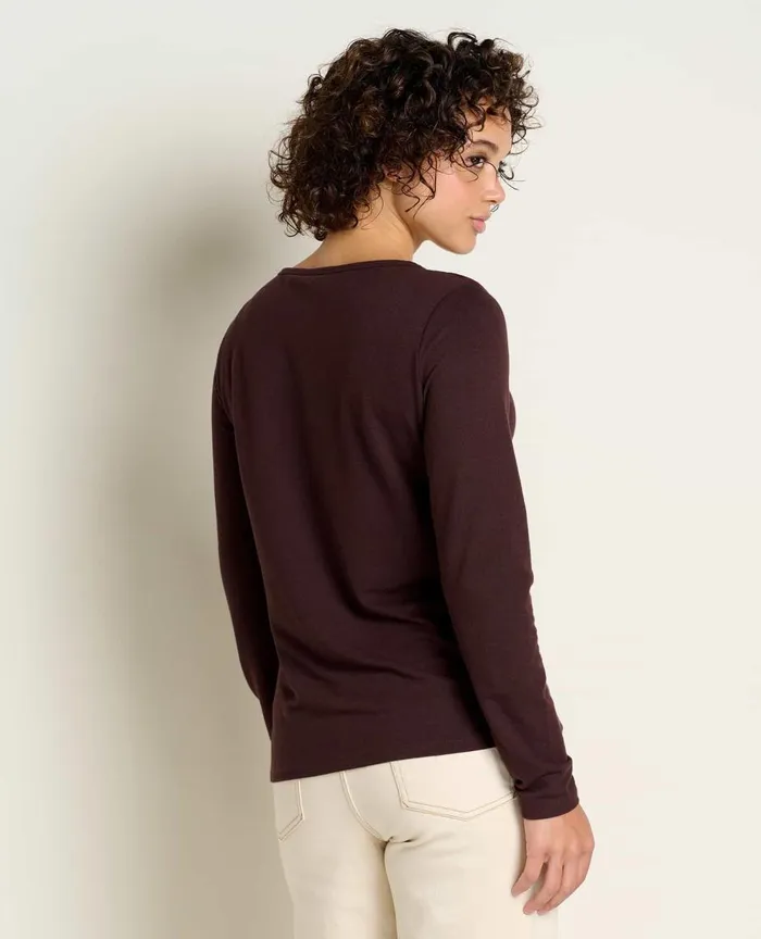 ToadandCo Tops and TShirts Piru Long Sleeve Henley Carob 8211 Women039s
