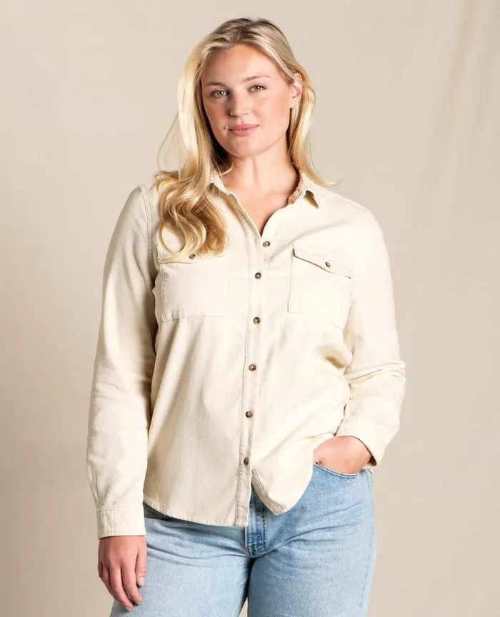 ToadandCo Tops and TShirts Women039s Scouter Cord Long Sleeve Shirt Almond 8211 Women039s