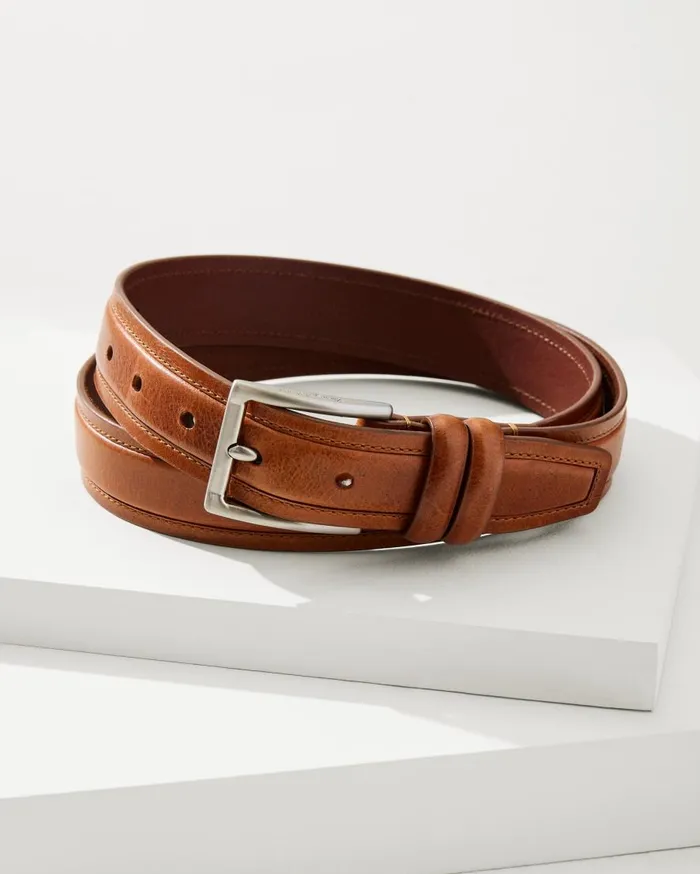 Tommy Bahama Belts Drop Edge Stitch Belt Tan 8211 Men