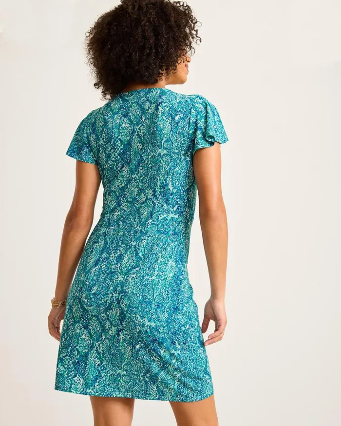 Tommy Bahama Dresses Clara Playa Python ShortSleeve FauxWrap Dress Atlantis Teal 8211 Women Tommy Bahama Dresses Clara Playa Python ShortSleeve FauxWrap Dress Atlantis Teal 8211 Women