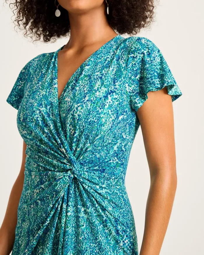 Tommy Bahama Dresses Clara Playa Python ShortSleeve FauxWrap Dress Atlantis Teal 8211 Women Tommy Bahama Dresses Clara Playa Python ShortSleeve FauxWrap Dress Atlantis Teal 8211 Women