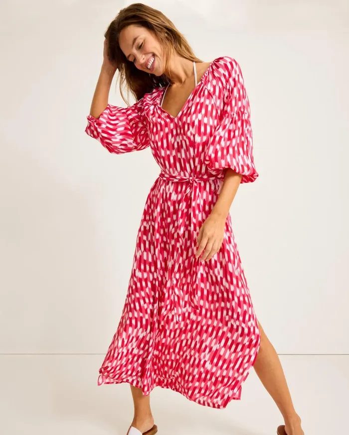 Tommy Bahama Dresses Ikat Stripe Midi Coverup Dress Red Hibiscus 8211 Women Tommy Bahama Dresses Ikat Stripe Midi Coverup Dress Red Hibiscus 8211 Women