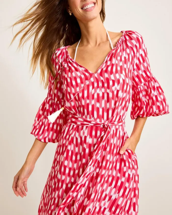 Tommy Bahama Dresses Ikat Stripe Midi Coverup Dress Red Hibiscus 8211 Women Tommy Bahama Dresses Ikat Stripe Midi Coverup Dress Red Hibiscus 8211 Women