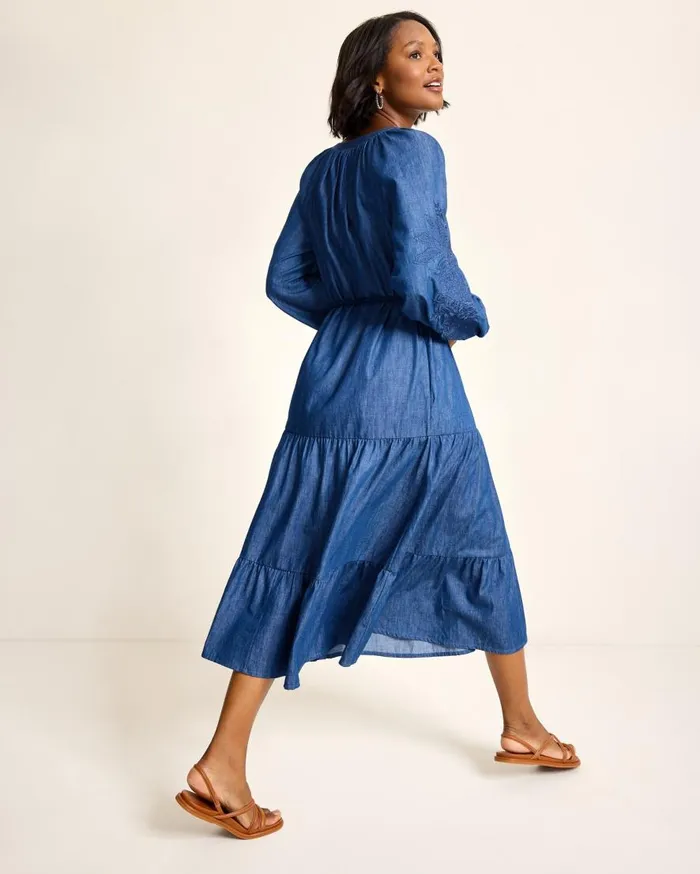 Tommy Bahama Dresses Indigo Cove Embroidered Midi Dress Dark Sky Wash 8211 Women Tommy Bahama Dresses Indigo Cove Embroidered Midi Dress Dark Sky Wash 8211 Women