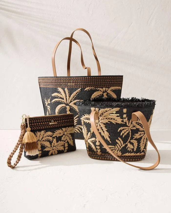 Tommy Bahama Handbags and Clutches Raffia Palms Maci Wristlet Black Multi 8211 Women Tommy Bahama Handbags and Clutches Raffia Palms Maci Wristlet Black Multi 8211 Women