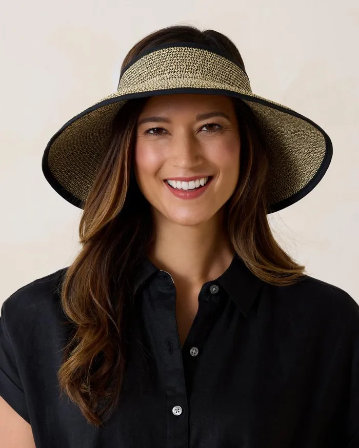 Tommy Bahama Hats and Caps Packable UltraBraid Visor Black Multi 8211 Women