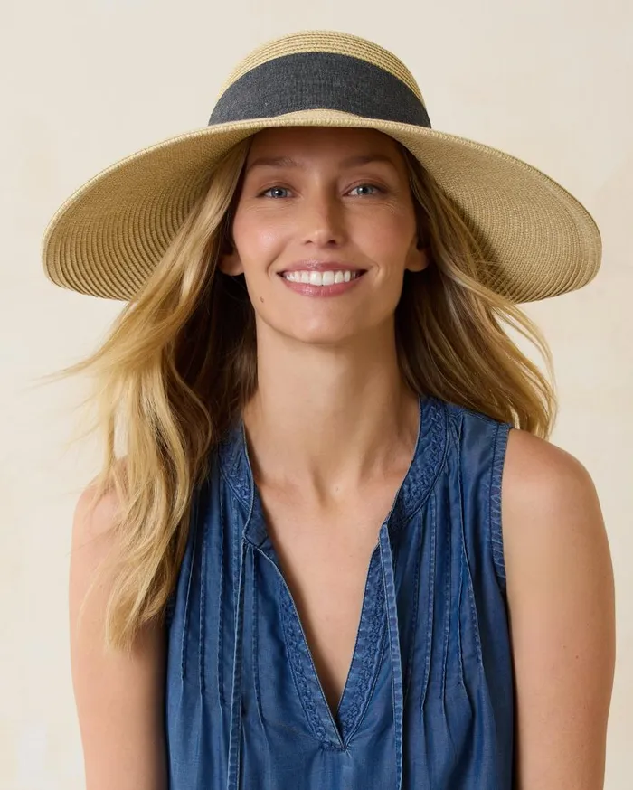 Tommy Bahama Hats and Caps UltraBraid Bow Sun Hat Charcoal 8211 Women