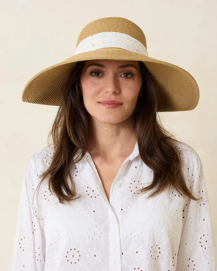 Tommy Bahama Hats and Caps UltraBraid Bow Sun Hat White 8211 Women