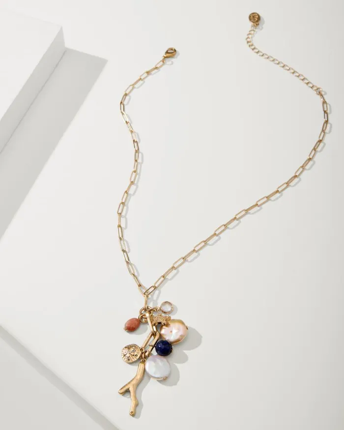 Tommy Bahama Jewelry Indigo Bay Semiprecious Stone and Pearl Charm Necklace Gold Multi 8211 Women Tommy Bahama Jewelry Indigo Bay Semiprecious Stone and Pearl Charm Necklace Gold Multi 8211 Women