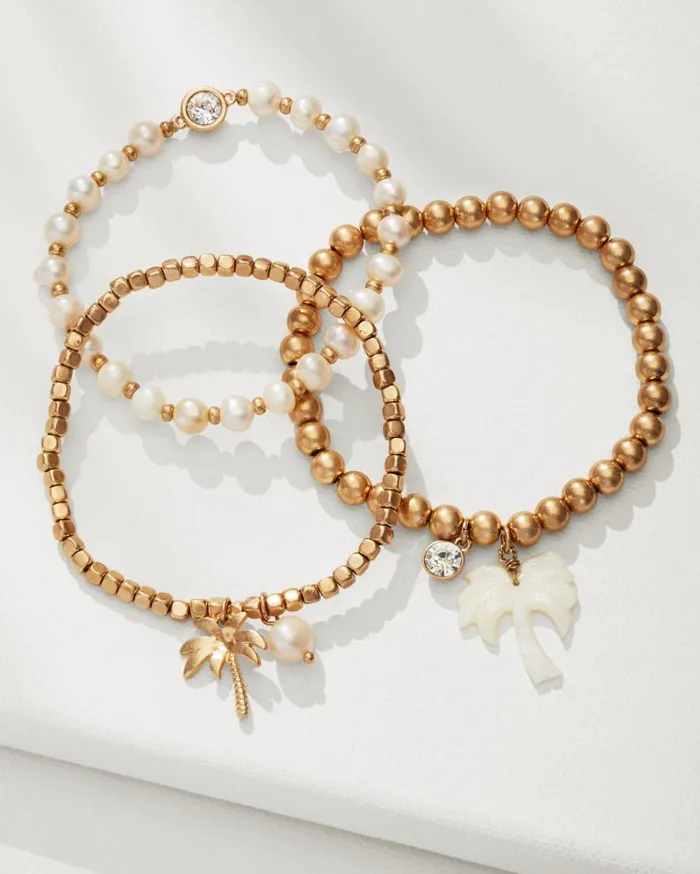 Tommy Bahama Jewelry Kihei Collection Stretch Charm Bracelet Set Gold 8211 Women