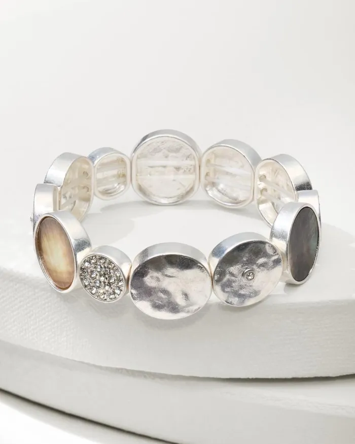 Tommy Bahama Jewelry Marco Island Shell Stretch Bracelet Silver 8211 Women