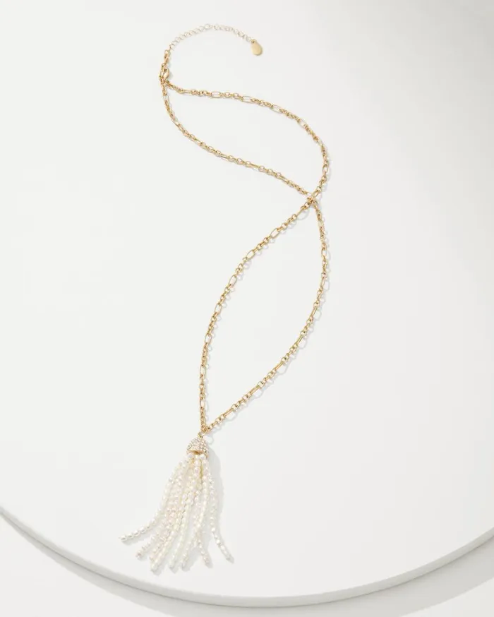 Tommy Bahama Jewelry Tidal Treasure Pearl Tassel Necklace Gold 8211 Women