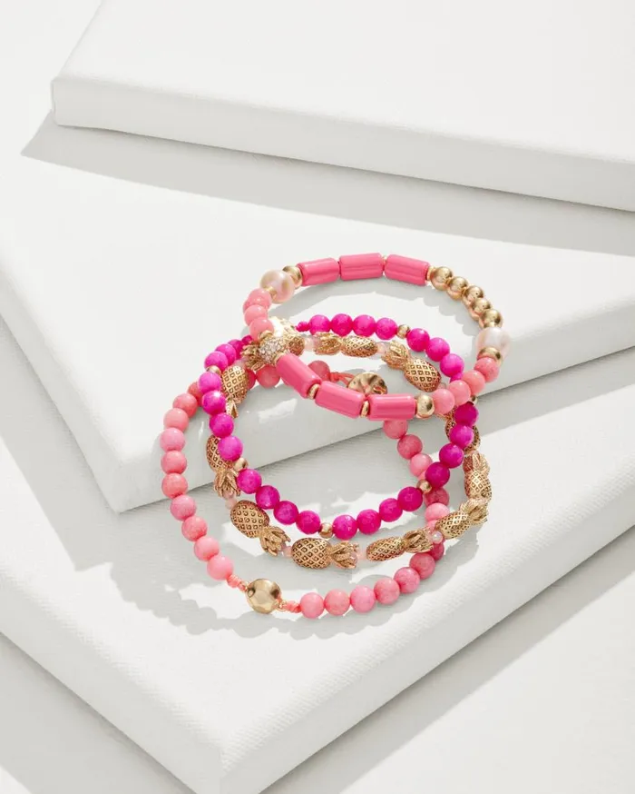 Tommy Bahama Jewelry Tropical Blooms Pineapple Beaded Stretch Bracelet Set Fuchsia 8211 Women Tommy Bahama Jewelry Tropical Blooms Pineapple Beaded Stretch Bracelet Set Fuchsia 8211 Women