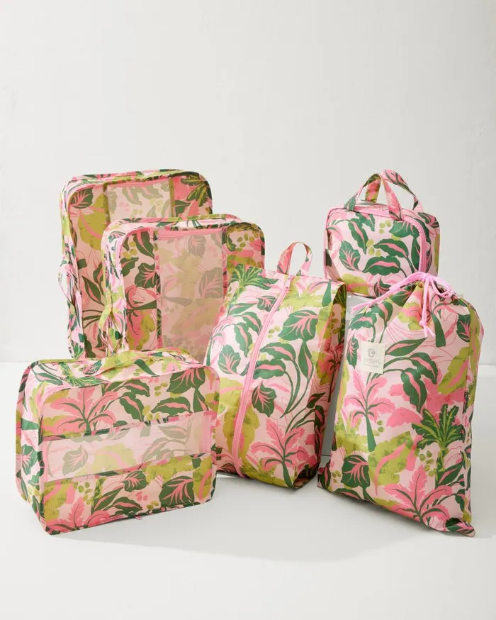 Tommy Bahama Luggage and Travel Palm Paradise Packing Cube 6Piece Set Palm Paradise 8211 WomenBeach and Home