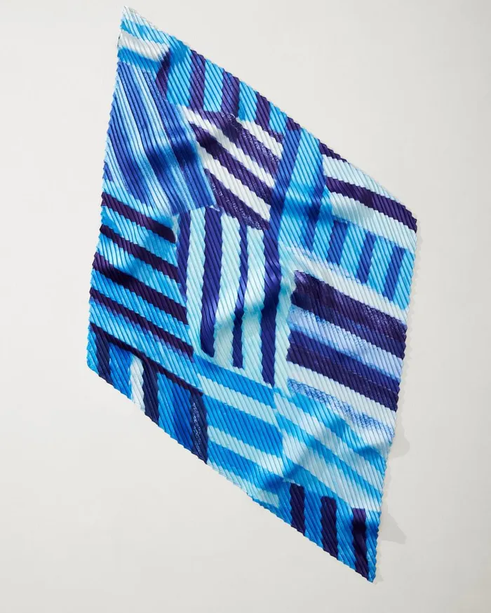 Tommy Bahama Scarves and Wraps Mosaic Stripes Pleated Diamond Scarf Chambray 8211 Women Tommy Bahama Scarves and Wraps Mosaic Stripes Pleated Diamond Scarf Chambray 8211 Women