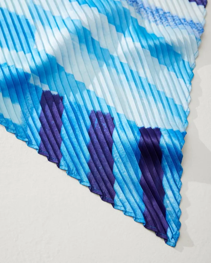 Tommy Bahama Scarves and Wraps Mosaic Stripes Pleated Diamond Scarf Chambray 8211 Women Tommy Bahama Scarves and Wraps Mosaic Stripes Pleated Diamond Scarf Chambray 8211 Women