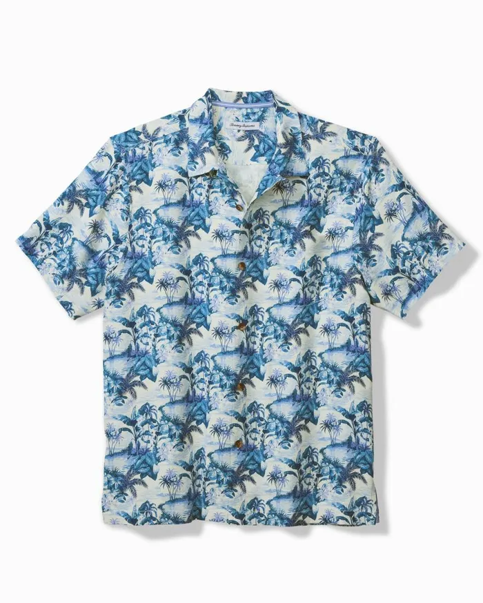 Tommy Bahama Shirts Hidden Horizons Silk Camp Shirt Myka Blue 8211 Men