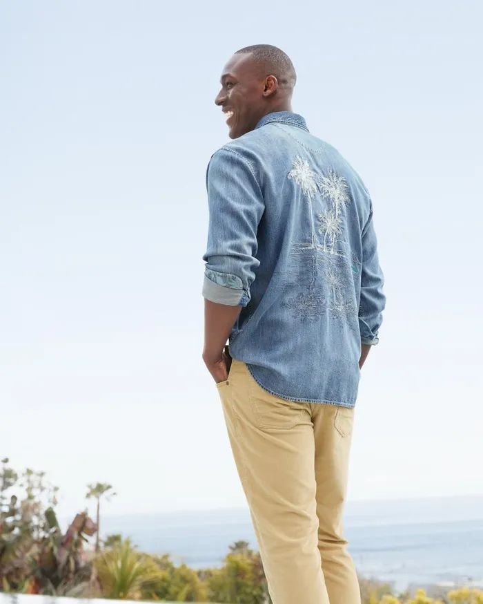 Tommy Bahama Shirts Palm Reflections LongSleeve Shirt Blue Jean 8211 Men Tommy Bahama Shirts Palm Reflections LongSleeve Shirt Blue Jean 8211 Men