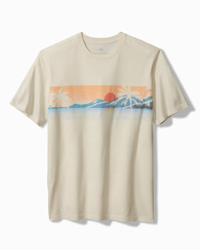 Tommy Bahama Shirts Sunset Hour Graphic TShirt Vanilla Ice 8211 Men